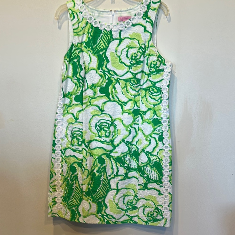 Lilly Pulitzer Green Floral Dress-brand new, worn only once.